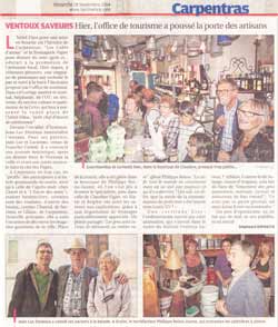 Article de presse Les Cafés d'Antan La Provence 28 septembre 2014