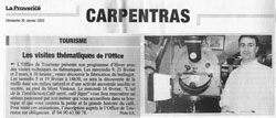 Article de presse Les Cafés d'Antan La Provence 30 Janvier 2005